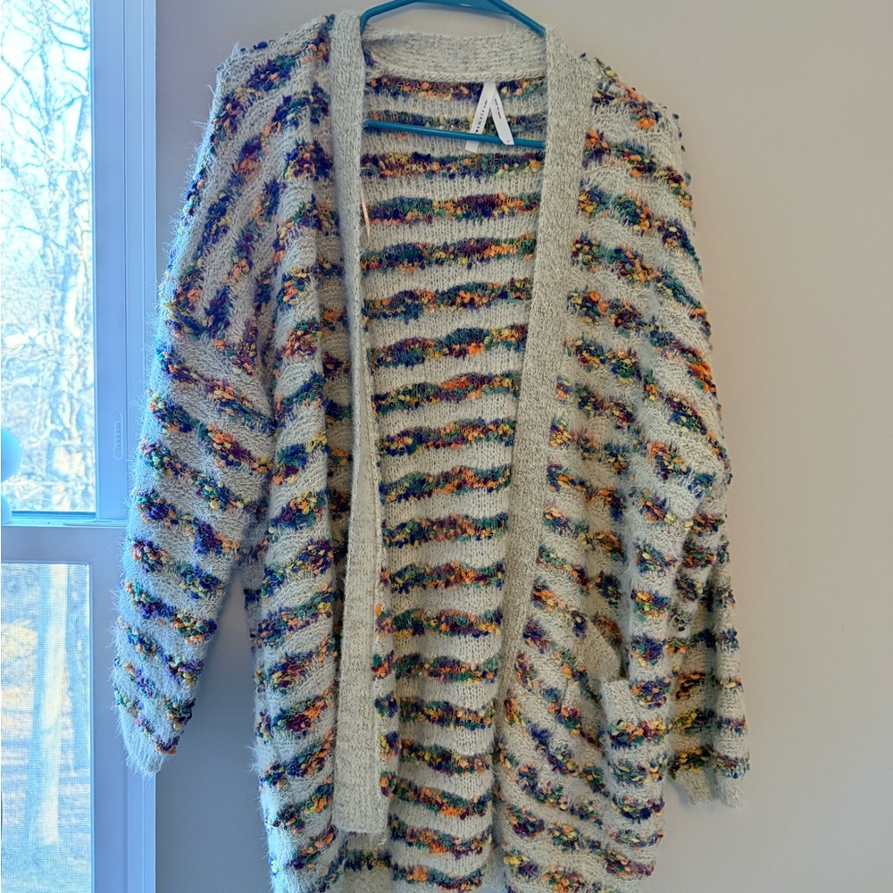 Multicolor Striped Women's Cardigan